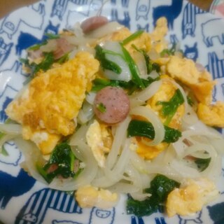 たまごとほうれん草の塩味炒め